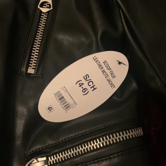 NWT Scoop Women’s Faux Leather Moto Jacket Black Size S - Picture 2 of 5